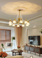 Cotalisra Premium Elegance Rose Glass Chandelier