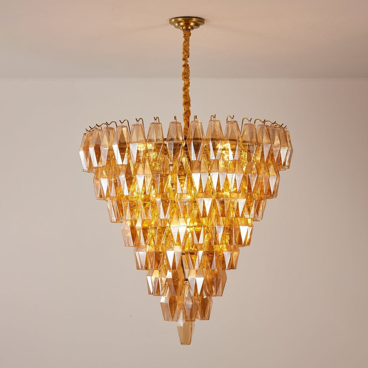 Aurora Chandelier Amber Empire Prism