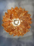 Aurora Chandelier Amber Murano Glass Leaves Layered