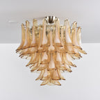 Aurora Ceiling Lamp Amber Petal Glass Layered Vintage