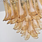 Aurora Ceiling Lamp Amber Petal Glass Layered Vintage