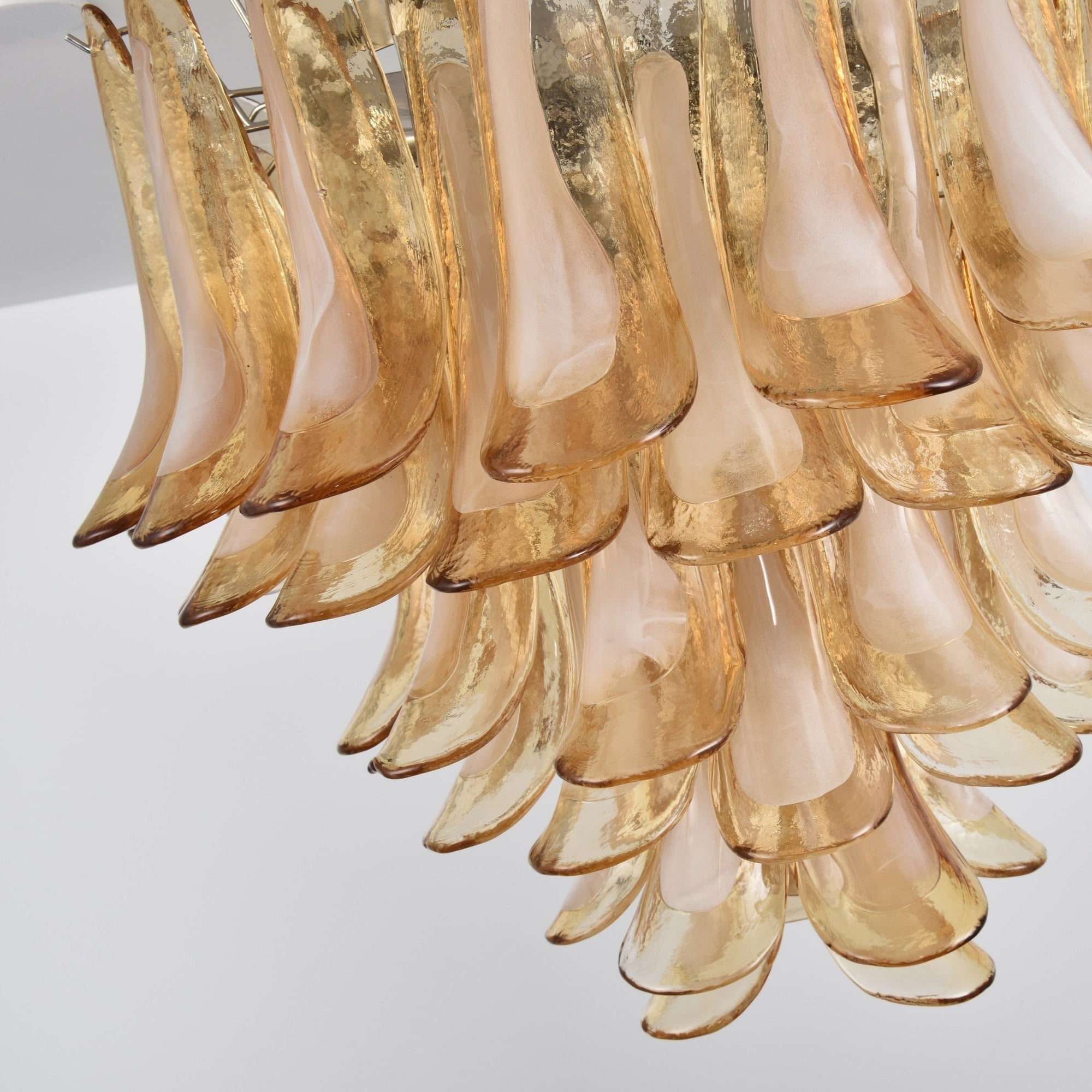 Aurora Ceiling Lamp Amber Petal Glass Layered Vintage