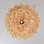 Aurora Ceiling Lamp Amber Petal Glass Layered Vintage