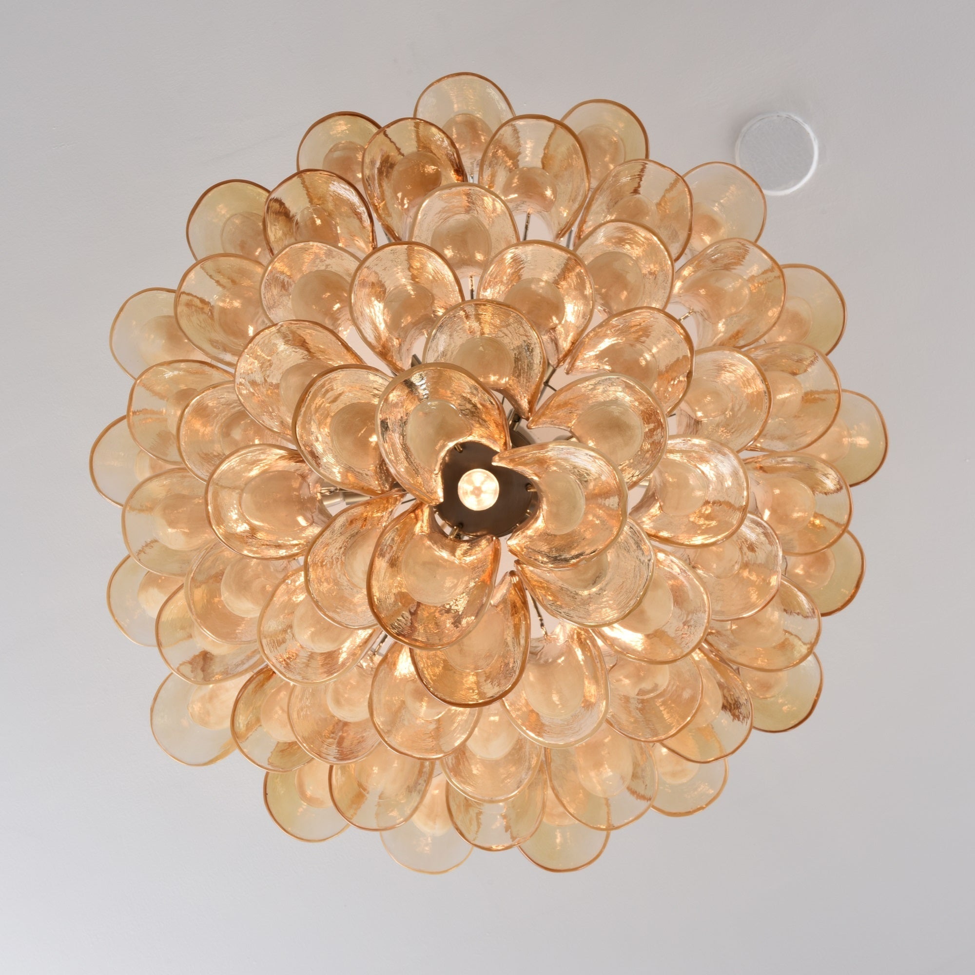 Aurora Ceiling Lamp Amber Petal Glass Layered Vintage