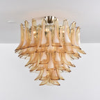Aurora Ceiling Lamp Amber Petal Glass Layered Vintage