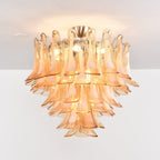 Aurora Ceiling Lamp Amber Petal Glass Layered Vintage