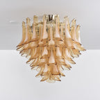 Aurora Ceiling Lamp Amber Petal Glass Layered Vintage