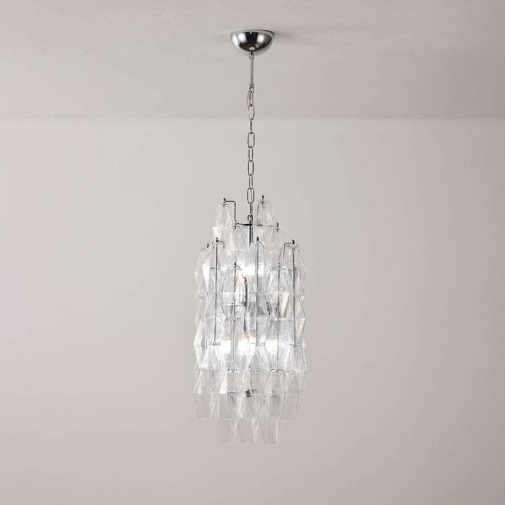 Aurora Chandelier Amber Prism Long Cascading Glass Vintage
