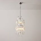 Aurora Chandelier Amber Prism Long Cascading Glass Vintage