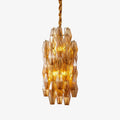 Aurora Chandelier Amber Prism Long Cascading Glass Vintage