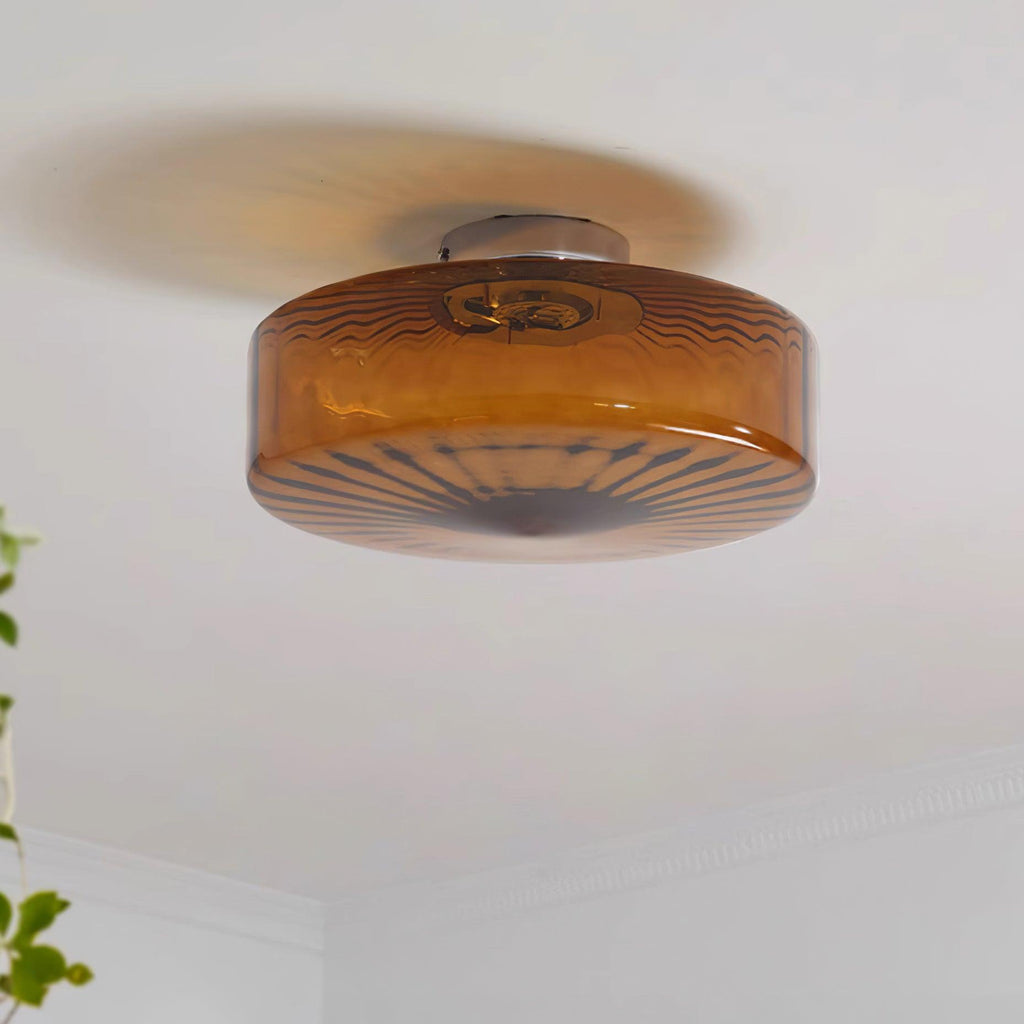 Valentina Vintage Amber Glass Ceiling Light