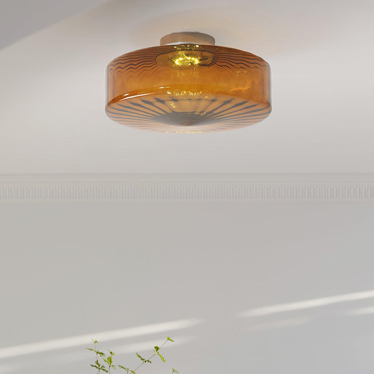 Valentina Vintage Amber Glass Ceiling Light