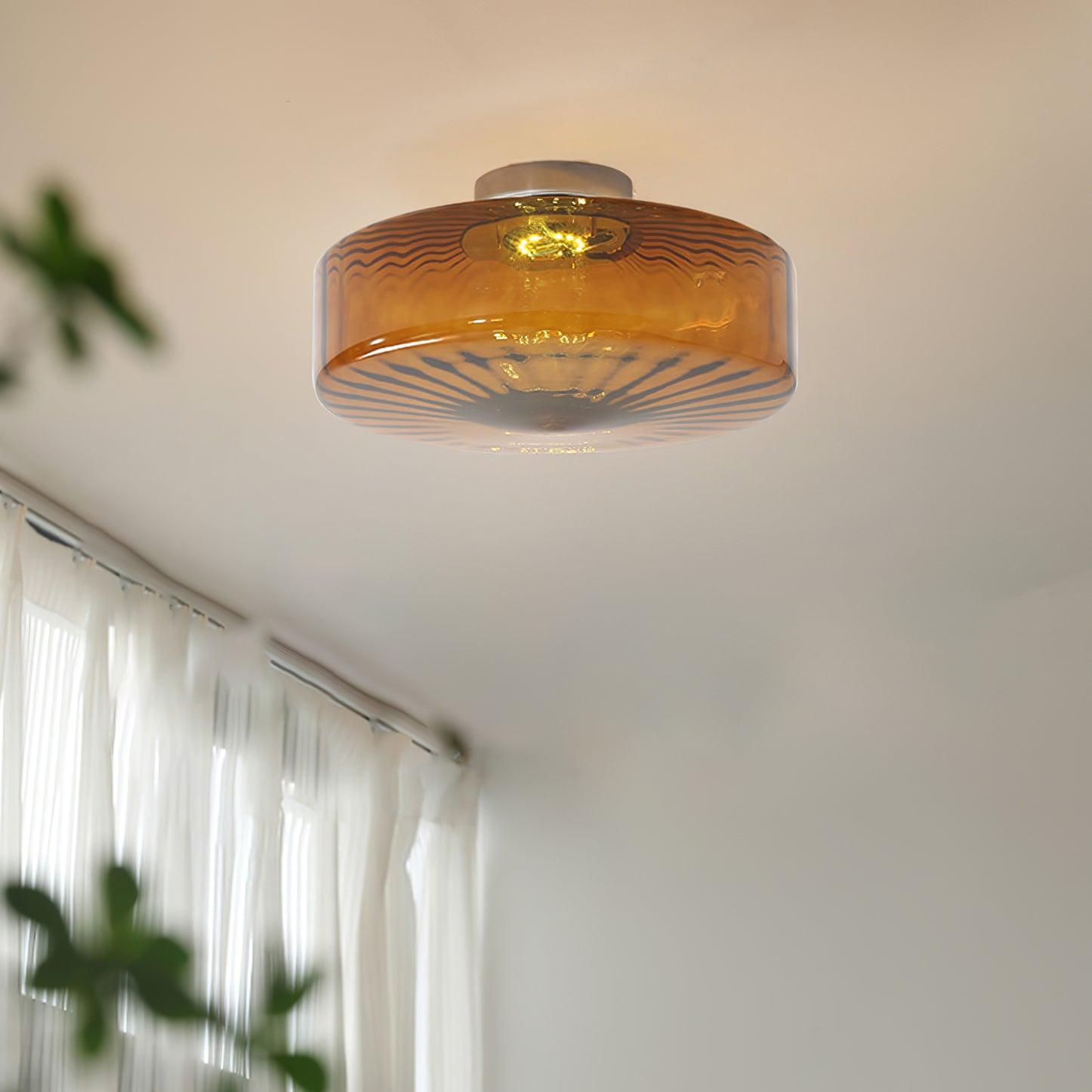 Valentina Vintage Amber Glass Ceiling Light