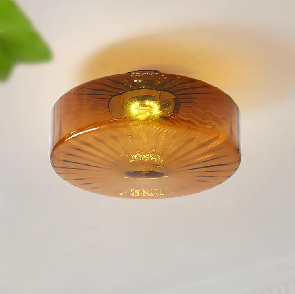 Valentina Vintage Amber Glass Ceiling Light