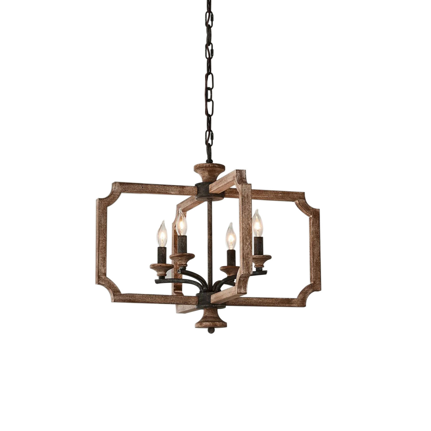 Vintage Wood Lantern Pendant Light