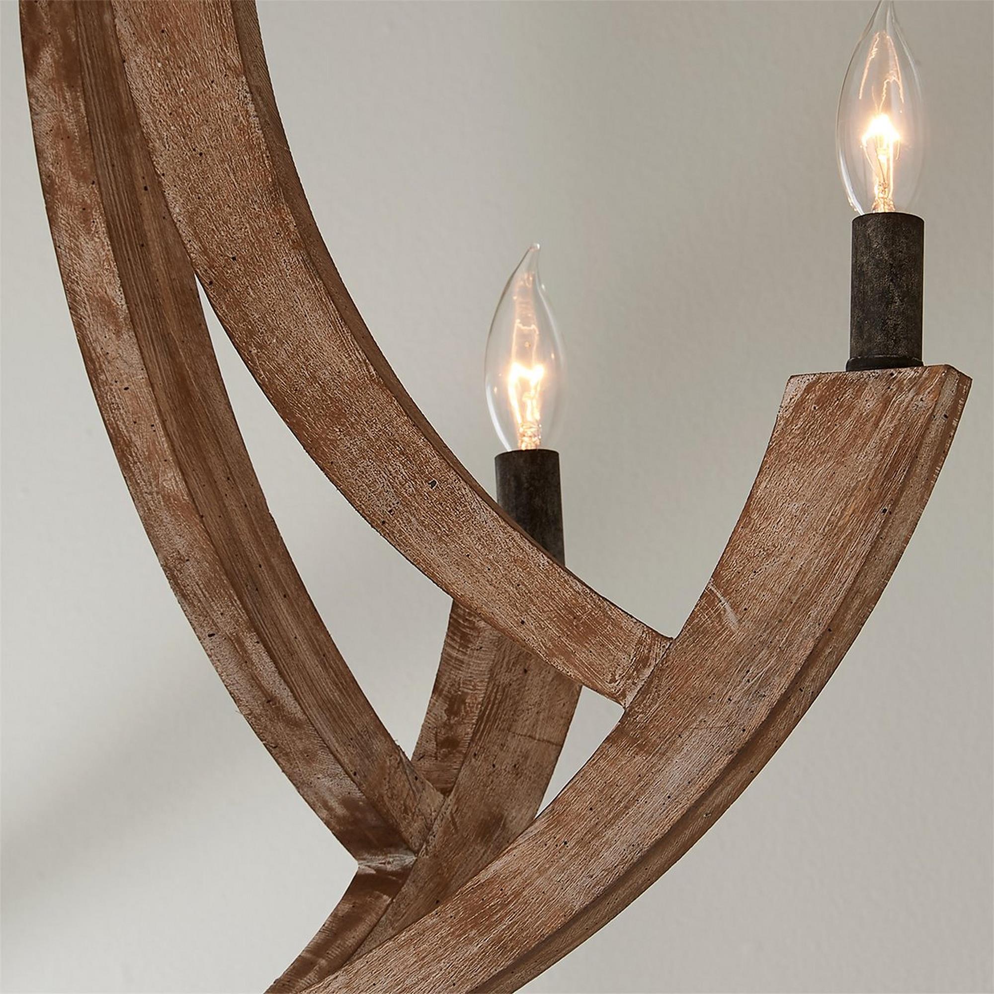 Vintage Wood Lantern Pendant Light
