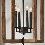 Vintage Wood Lantern Pendant Light