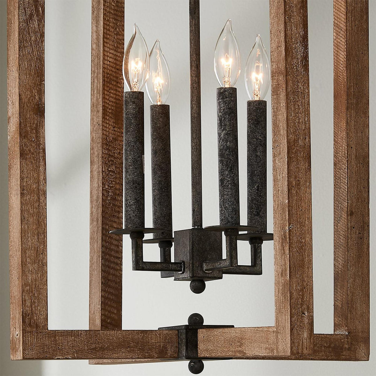 Vintage Wood Lantern Pendant Light