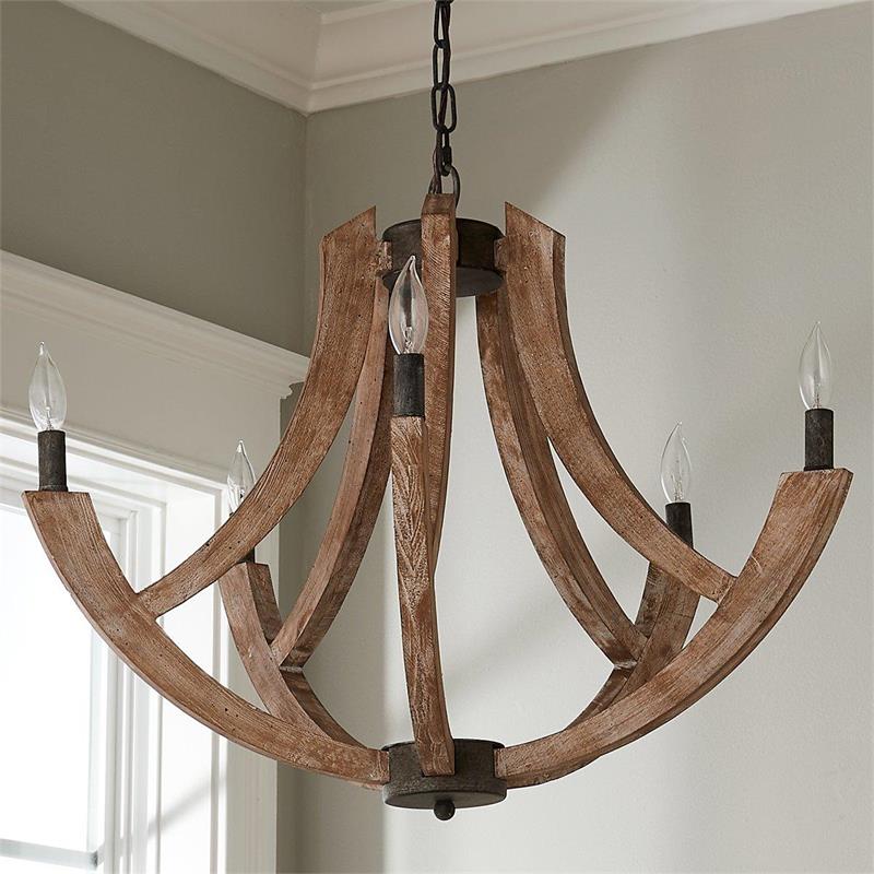 Vintage Wood Lantern Pendant Light