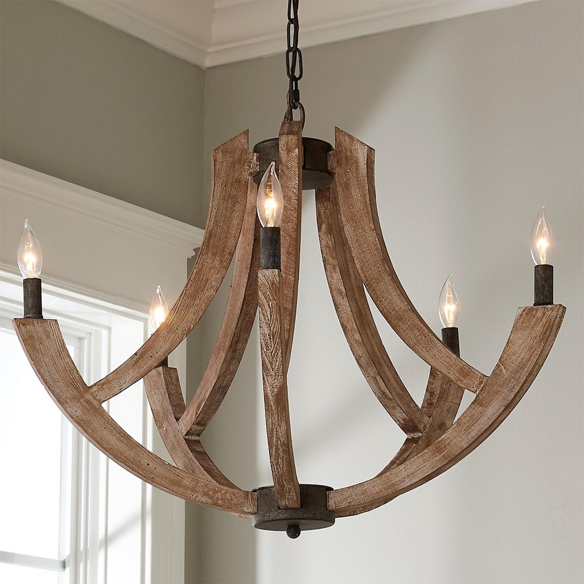 Vintage Wood Lantern Pendant Light