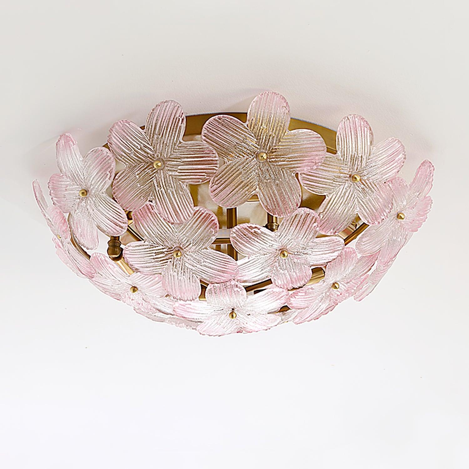 Anan Ceiling Lamp Glass Petal Wreath Romantic