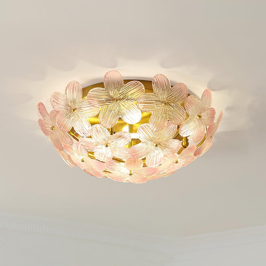 Anan Ceiling Lamp Glass Petal Wreath Romantic