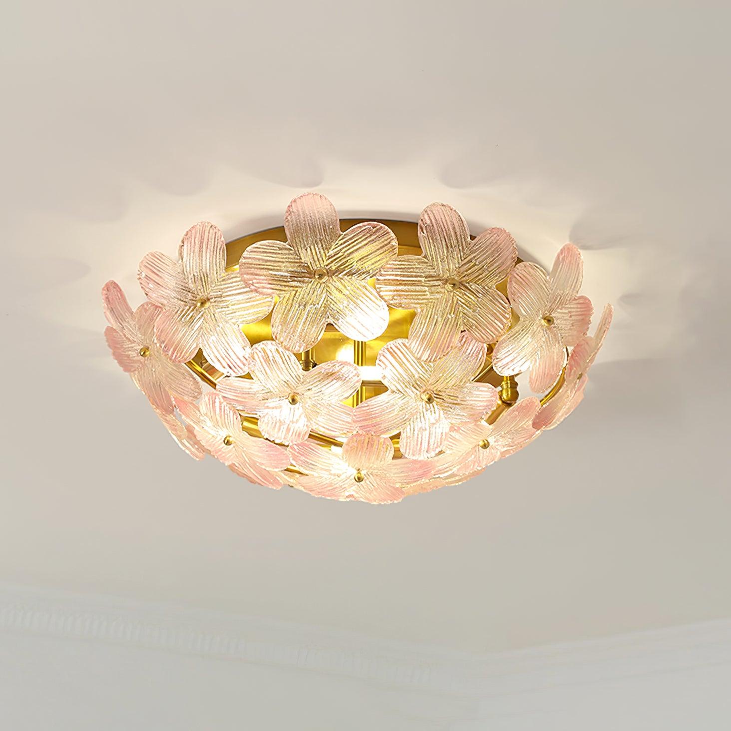 Anan Ceiling Lamp Glass Petal Wreath Romantic
