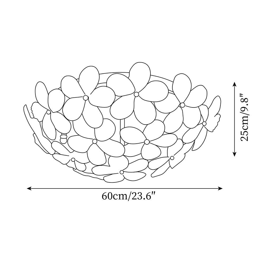 Anan Floral Ceiling Light Blush Glass