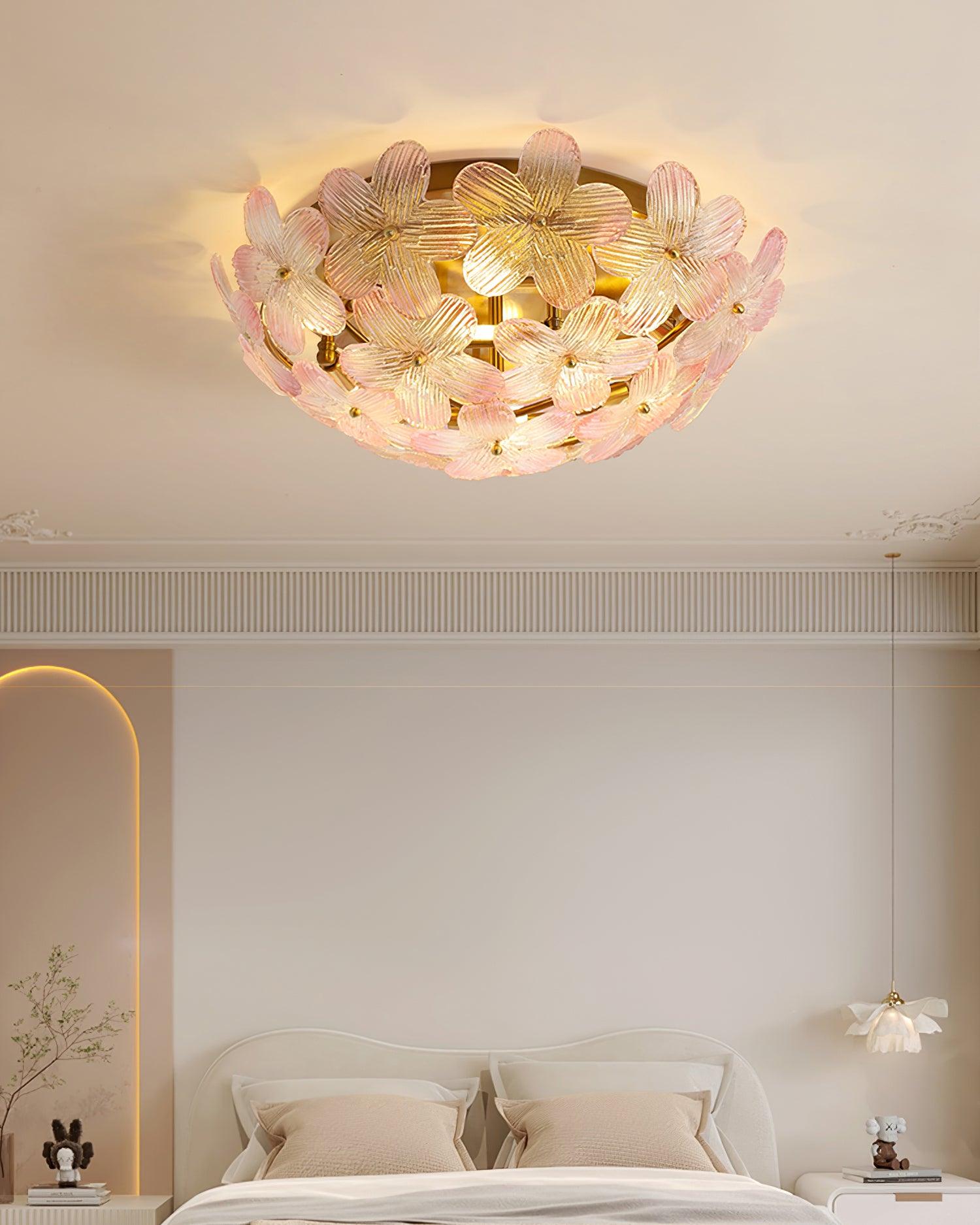 Anan Ceiling Lamp Glass Petal Wreath Romantic