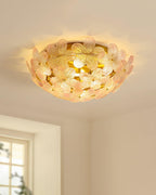 Anan Floral Ceiling Light Blush Glass