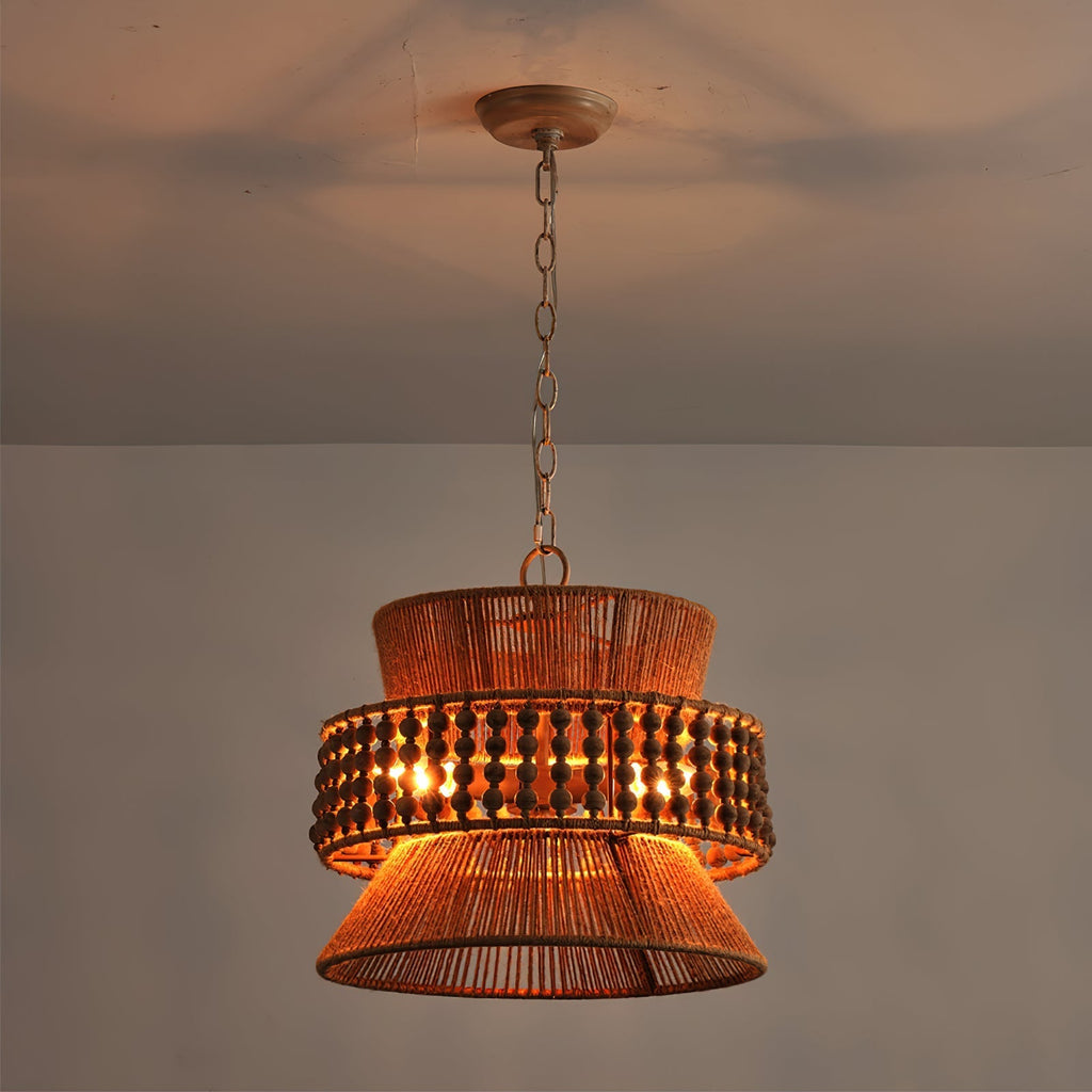 Kvennuvyi Natural Drum Brown Pendant Light