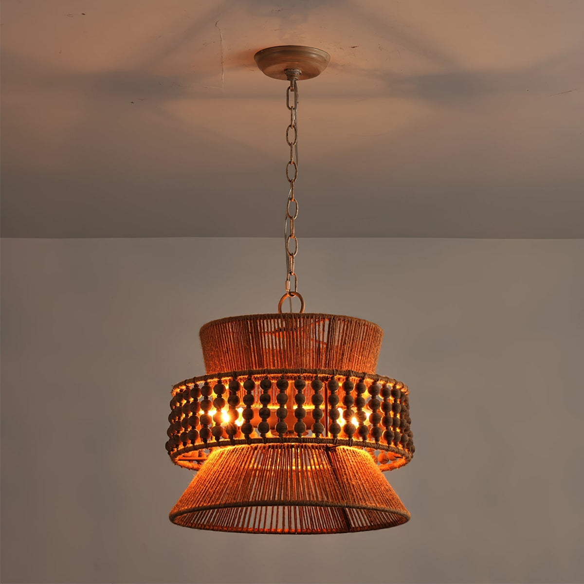 Kvennuvyi Natural Drum Brown Pendant Light