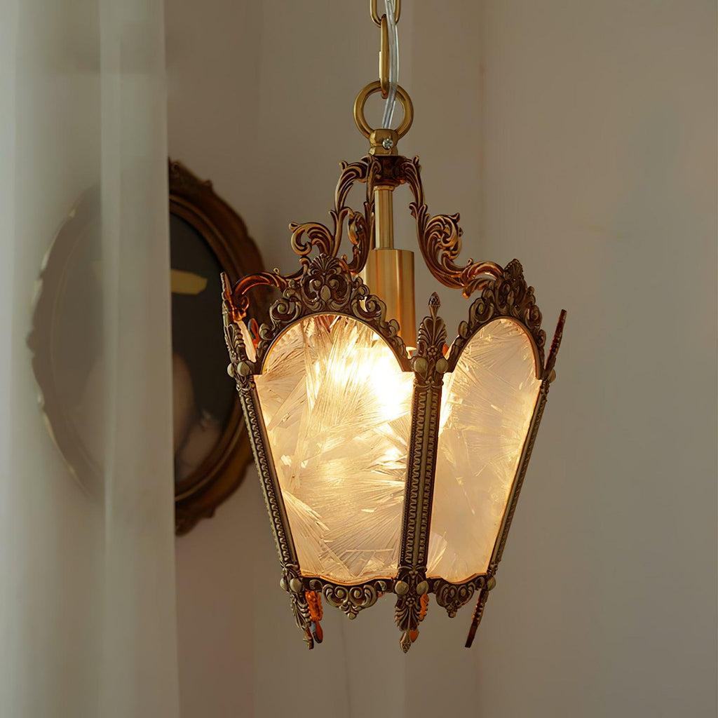 Lustra Pendant Lamp Brass Empire Antique Elegant