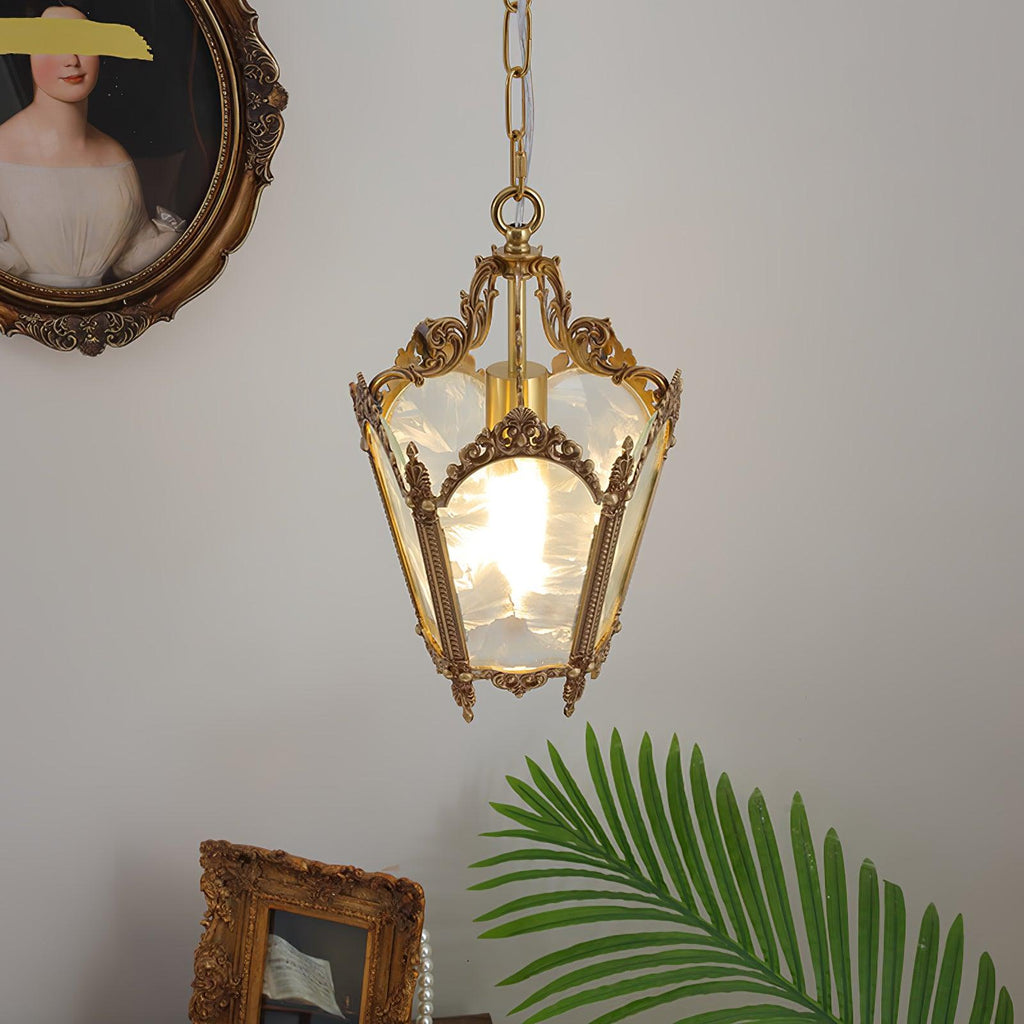 Lustra Pendant Lamp Brass Empire Antique Elegant