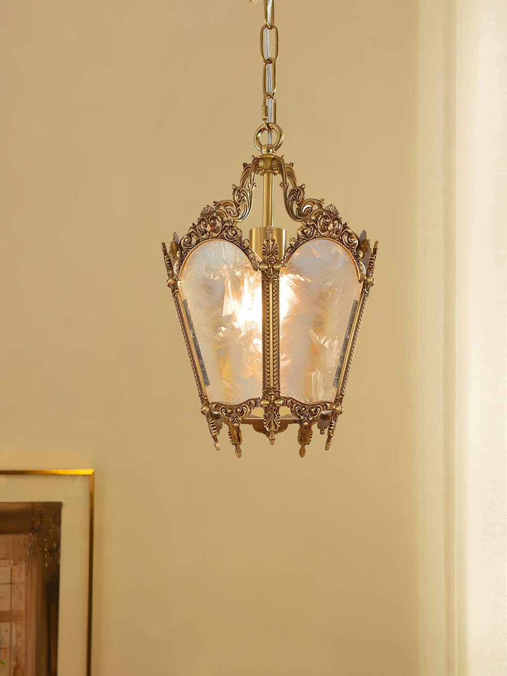 Lustra Pendant Lamp Brass Empire Antique Elegant