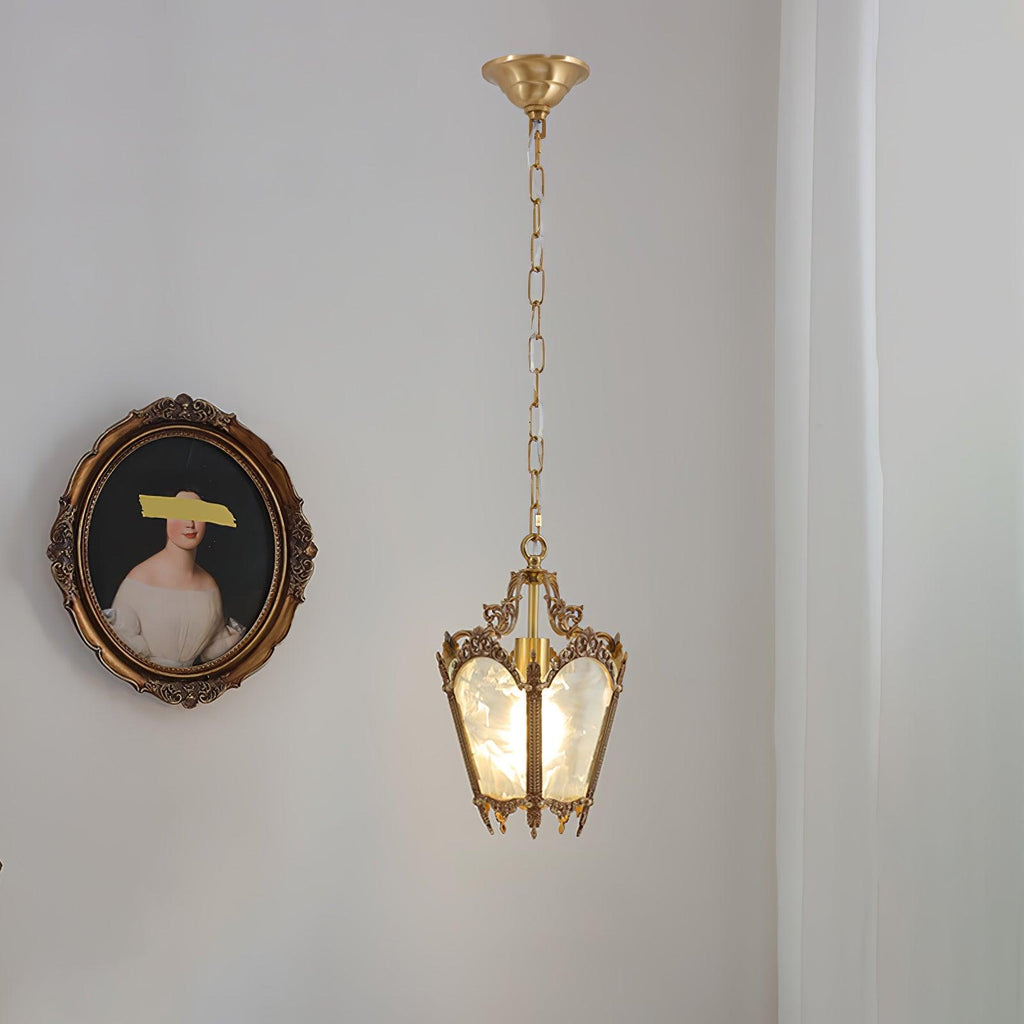 Lustra Pendant Lamp Brass Empire Antique Elegant