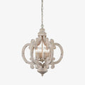 Lustra Chandelier Scroll Wood Whitewashed Rustic