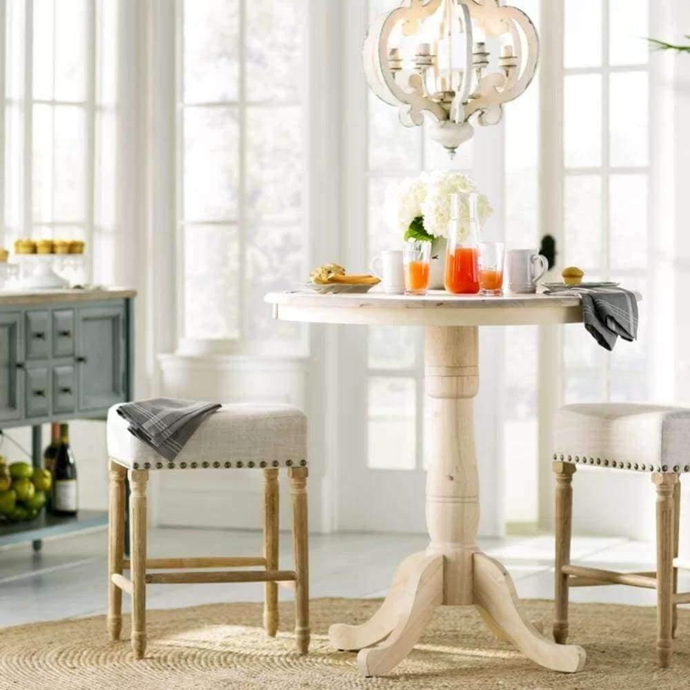 Lustra Chandelier Scroll Wood Whitewashed Rustic