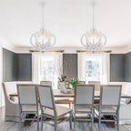 Lustra Chandelier Scroll Wood Whitewashed Rustic