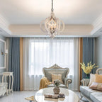 Lustra Chandelier Scroll Wood Whitewashed Rustic