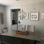 Lustra Chandelier Scroll Wood Whitewashed Rustic