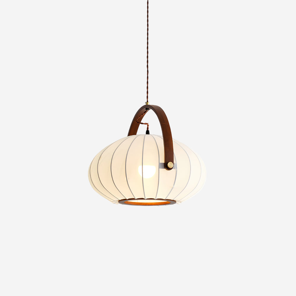 Antonio Pendant Lamp Pleated Fabric Lantern Organic