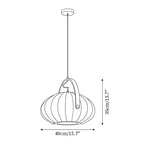 Antonio Pendant Lamp Pleated Fabric Lantern Organic
