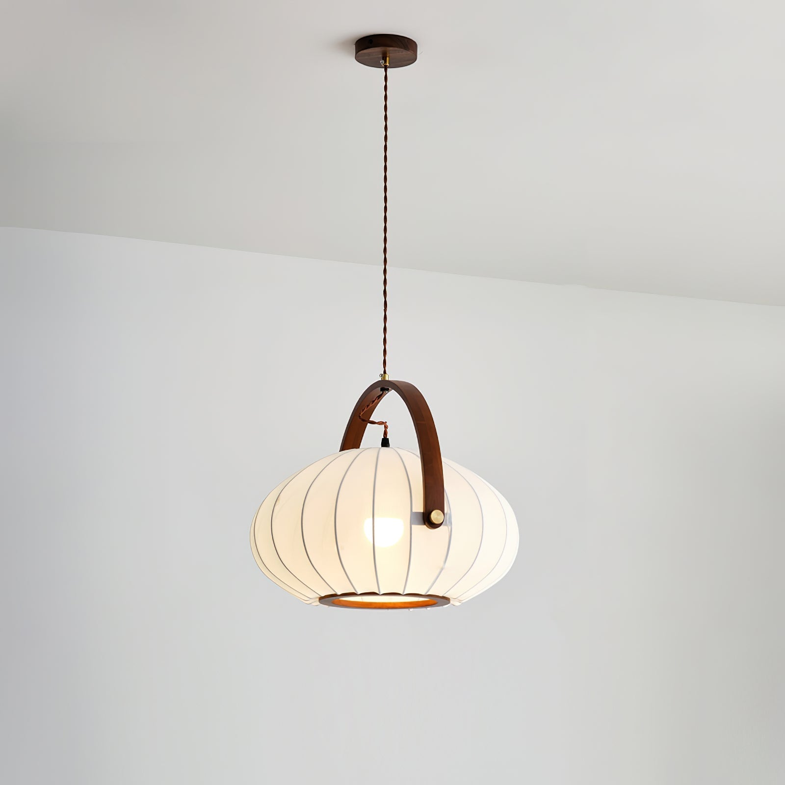 Antonio Pendant Lamp Pleated Fabric Lantern Organic