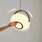 Antonio Pendant Lamp Pleated Fabric Lantern Organic