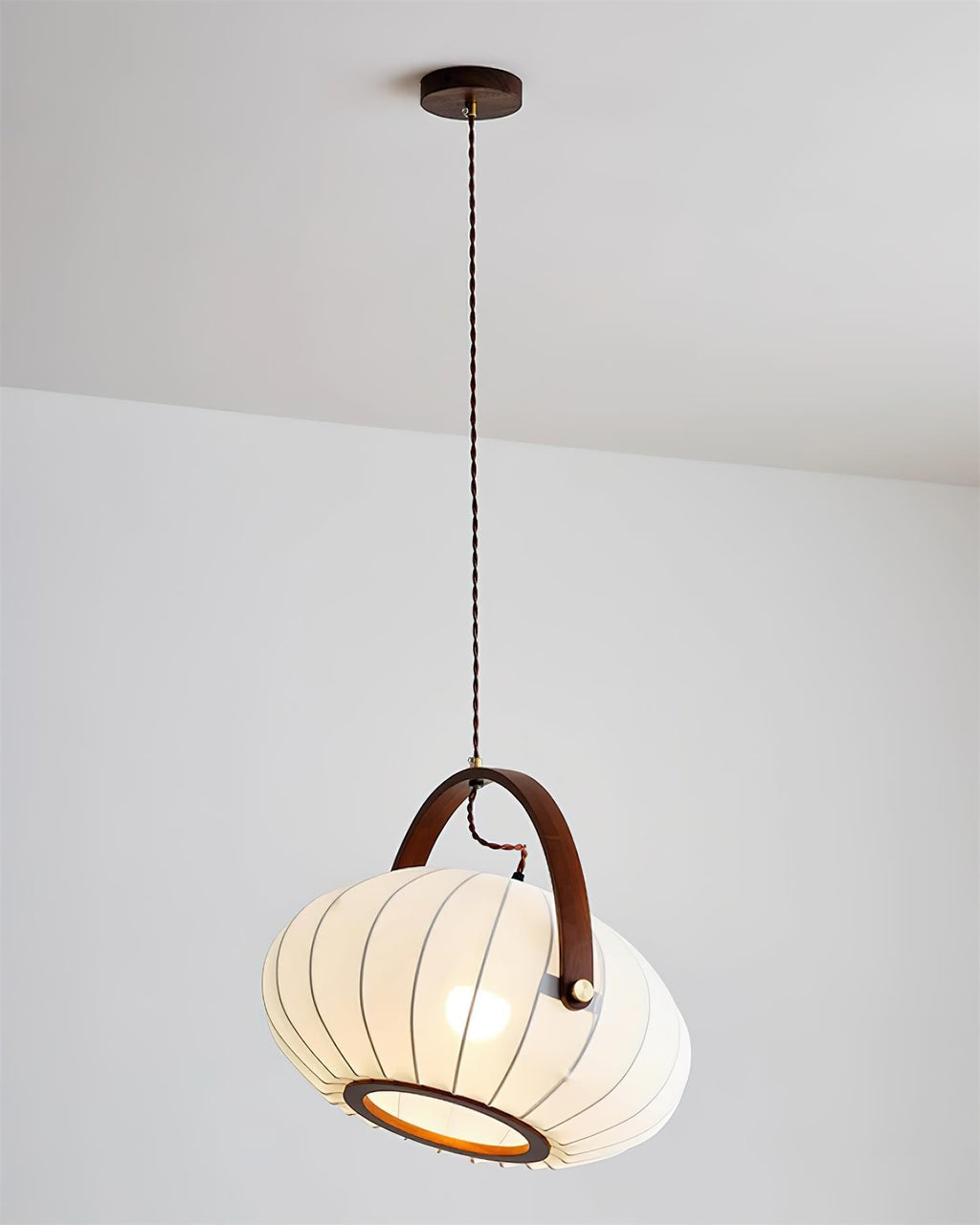 Antonio Pendant Lamp Pleated Fabric Lantern Organic