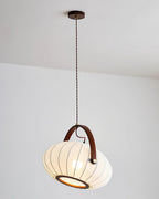 Antonio Pendant Lamp Pleated Fabric Lantern Organic