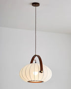 Antonio Pendant Lamp Pleated Fabric Lantern Organic