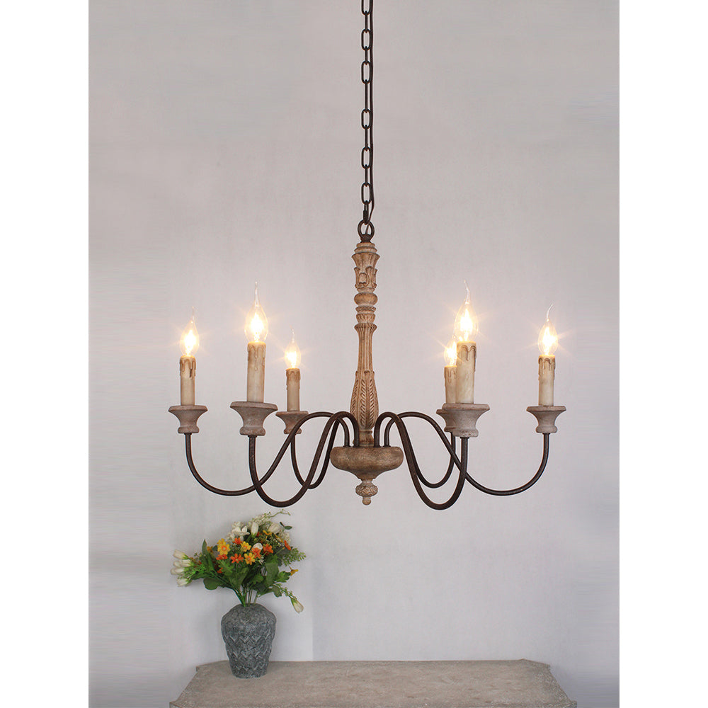 Ljomuvyi Traditional Farmhouse Wood Chandelier
