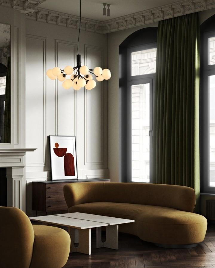 Lustra Pendant Lamp Glass Globe Cluster Brass